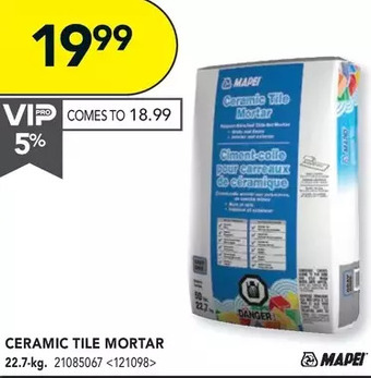 Lowe's Mapei ceramic tile mortar offer
