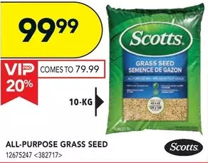 RONA Scotts all-purpose grass seed offer