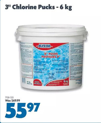 Home Hardware 3 chlorine pucks - 6 kg offer