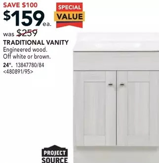 RONA Project source traditional vanity offer