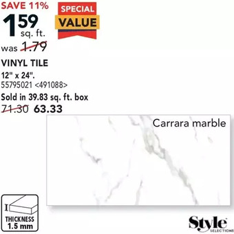 RONA Style selections vinyl tile offer