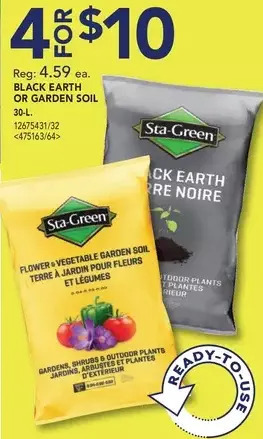 RONA Sta-green black earth or garden soil offer