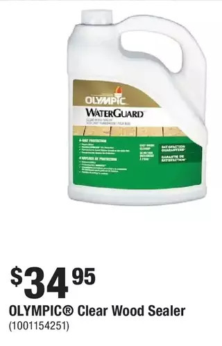 Home Depot Olympic clear wood sealer offer