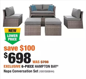 Home Depot 6-piece hampton bay napa conversation set offer