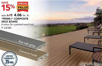 RONA Timbertech prime+ composite deck board offer