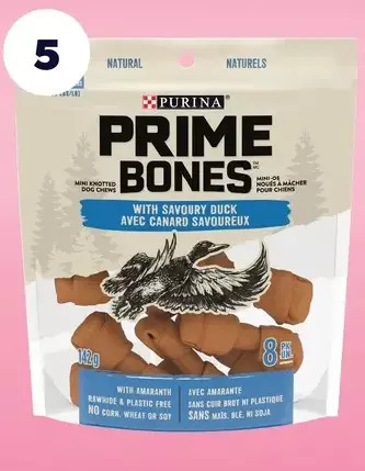 Real Canadian Superstore Purina prime bones mini knotted chews for dogs offer