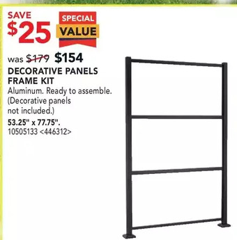 RONA Decorative panels frame kit offer
