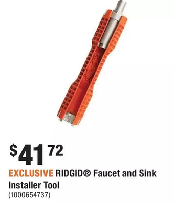 Home Depot Ridgid faucet and sink installer tool offer