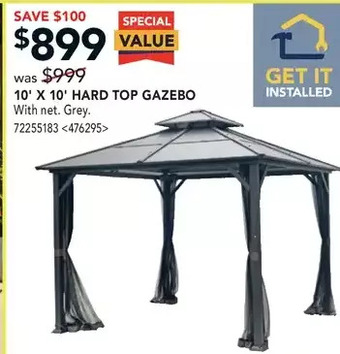 RONA 10' x 10' hard top gazebo offer