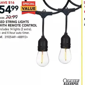 RONA Feit electric led string lights with remote control offer