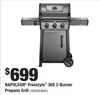 Home Depot Napoleon freestyle 365 3-burner propane grill offer