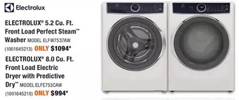 Home Depot Electrolux 5.2 cu. ft. front load perfect steam washer | electrolux 8.0 cu. ft. front load electric dryer with predictive dry offer