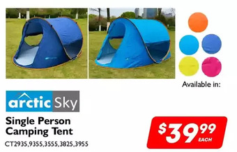 Factory Direct Arctic sky single person camping tent offer
