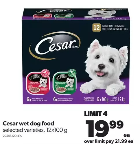 Real Canadian Superstore Cesar wet dog food offer
