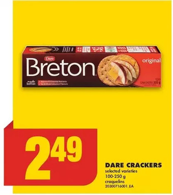 No Frills Dare crackers offer