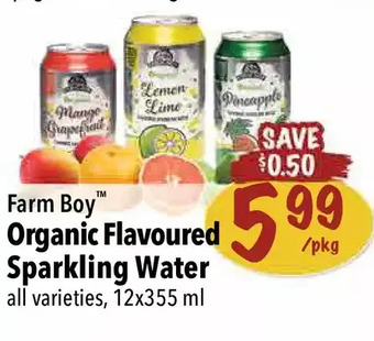 Farm Boy Farm boy organic flavoured sparkling water offer