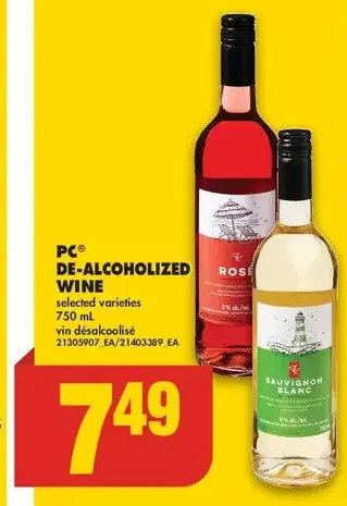 No Frills Pc de-alcoholized wine offer