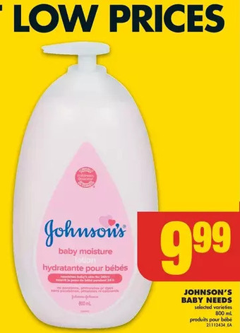 No Frills Johnson's baby needs offer