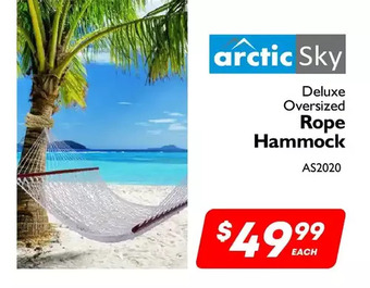Factory Direct Arctic sky deluxe oversized rope hammock offer