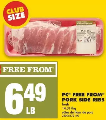 No Frills Pc free from pork side ribs offer