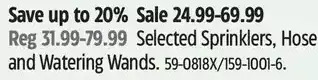 Canadian Tire Sprinklers, hose and watering wands offer