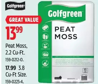 Canadian Tire Golfgreen peat moss offer