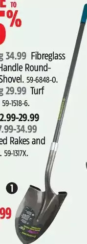 Canadian Tire Yardworks fibreglass long-handle round-point shovel offer