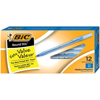 Staples Bic round stic ballpoint pens 12 pk offer