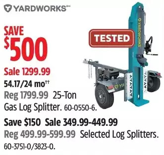 Canadian Tire Yardworks 25-ton gas log splitter offer