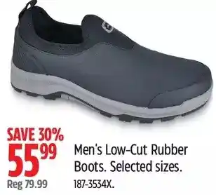 Canadian Tire Men's low-cut rubber boots offer