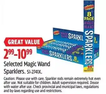 Canadian Tire Magic wand sparklers offer