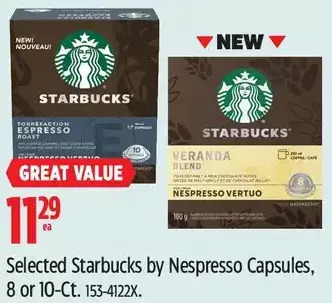 Canadian Tire Starbucks by nespresso capsules offer