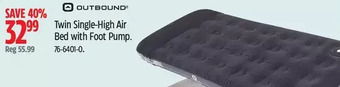 Canadian Tire Outbound twin single-high air bed offer
