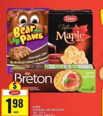 Food Basics DARE COOKIES OR CRACKERS 100-315 G SELECTED VARIETIES offer