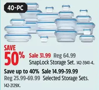 Canadian Tire Snaplock storage set offer