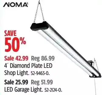 Canadian Tire Noma 4' diamond plate led shop light | led garage light offer