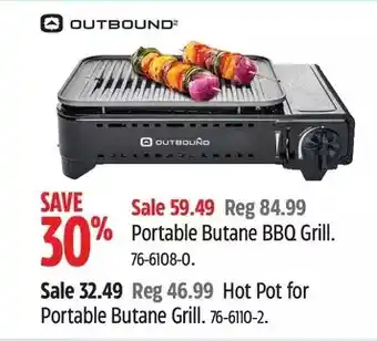 Canadian Tire Outbound portable butane bbq grill | hot pot for portable butane grill offer