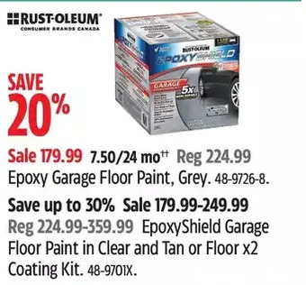 Canadian Tire Rust-oleum epoxy garage floor paint offer