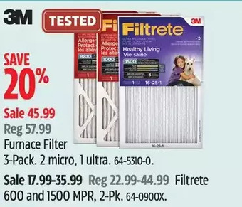 Canadian Tire 3m furnace filter offer