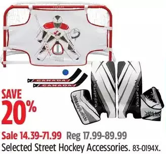 Canadian Tire Street hockey accessories offer