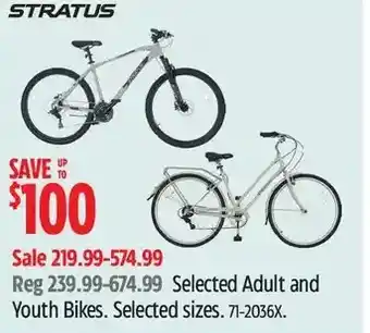 Canadian Tire Stratus adult and youth bikes offer
