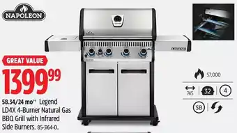 Canadian Tire Napoleon legend ld4x 4-burner natural gas bbq grill offer