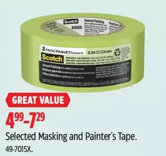 Canadian Tire Masking and painter's tape offer