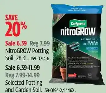 Canadian Tire Golfgreen nitrogrow potting soil. 28.3l | potting and garden soil offer