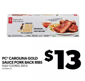 Real Canadian Superstore Pc carolina gold sauce pork back ribs offer