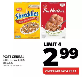 Real Canadian Superstore Post cereal offer