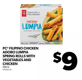 Real Canadian Superstore Pc filipino chicken adobo lumpia spring rolls with vegetables and chicken offer