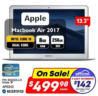 Factory Direct Apple 13.3 macbook air 2017 (core i5 / 8gb / 256gb) offer