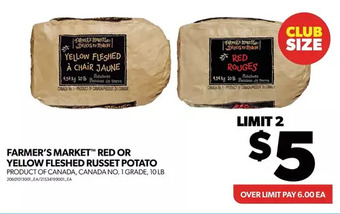 Real Canadian Superstore Farmer's market red or yellow fleshed russet potato offer