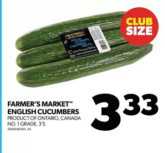 Real Canadian Superstore Farmer's market english cucumbers offer